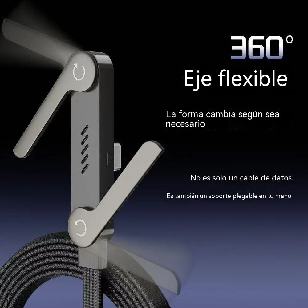 🔥30%OFF🔥⚡Cable de carga rápida 2 en 1 con soporte ajustable para teléfono🔋