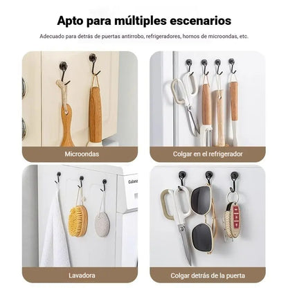 🔥【10 piezas】✨Gancho metálico magnético sin necesidad de taladrar, capacidad de carga máxima de 18 kg.