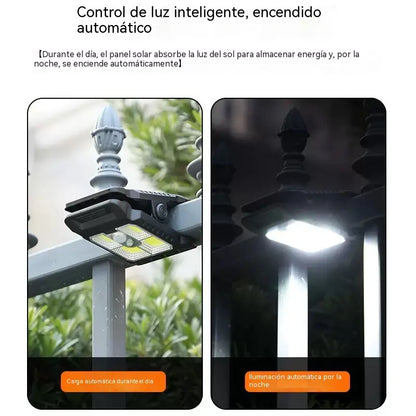 🌞💡Lámpara solar de jardín con pinza, no requiere cableado, apta para conexión por inducción doméstica.