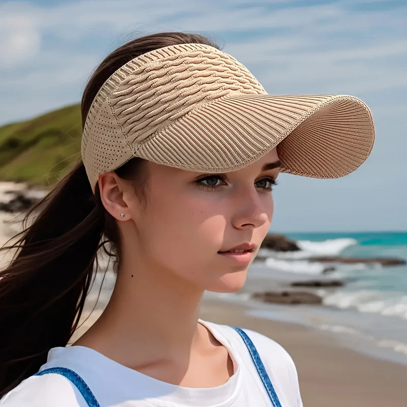 🔥【2 piezas】Sombrero de sol para mujer con coleta alta🧢 Transpirable, diseño abierto, protección UV400☀️ Perfecto para correr, hacer senderismo, ir a la playa y para el día a día💁‍♀️✨