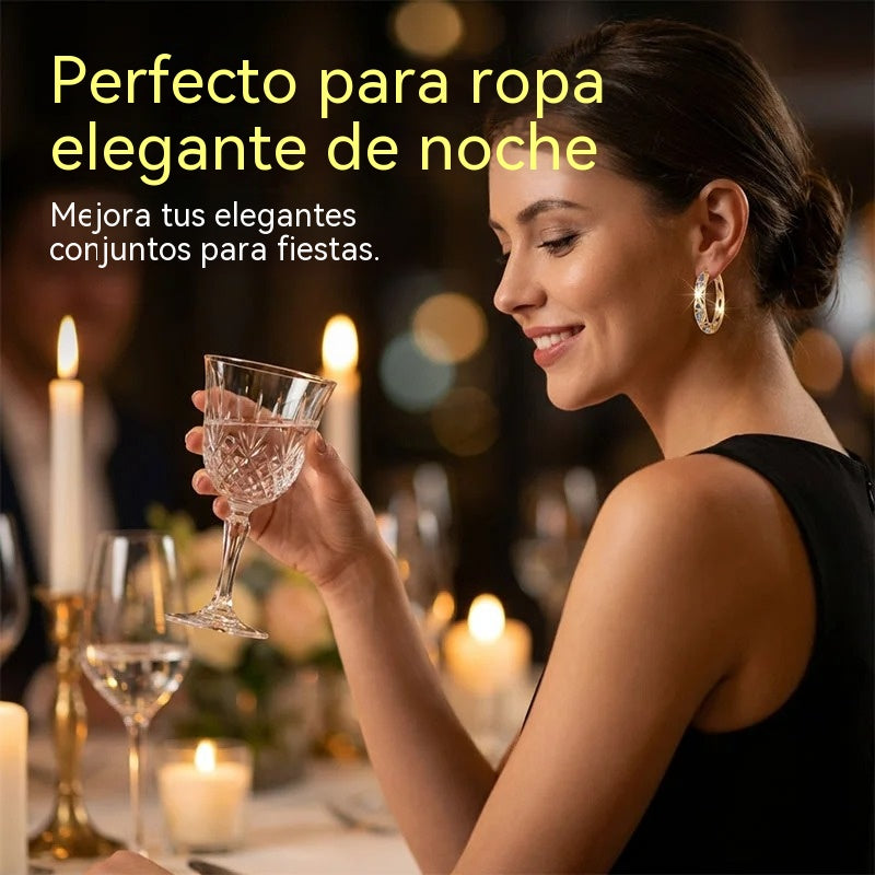 📢📢Compra 1 y llévate 2 gratis ⏰ Pendientes de aro huecos con circonita brillante