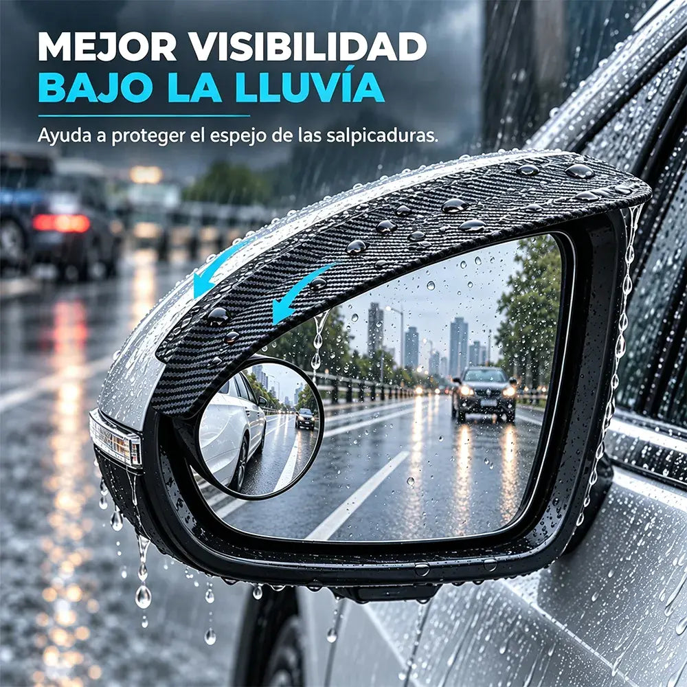 🚗🌧️ Visera Antilluvia para Espejos Retrovisores | Espejo Auxiliar de Punto Ciego con Diseño Giratorio para Coche