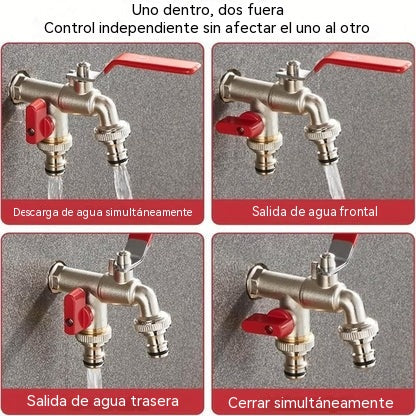 🔥Doble salida para uso exterior | Válvula antirretorno integrada y latón antihielo (UKCA/CE)🚰