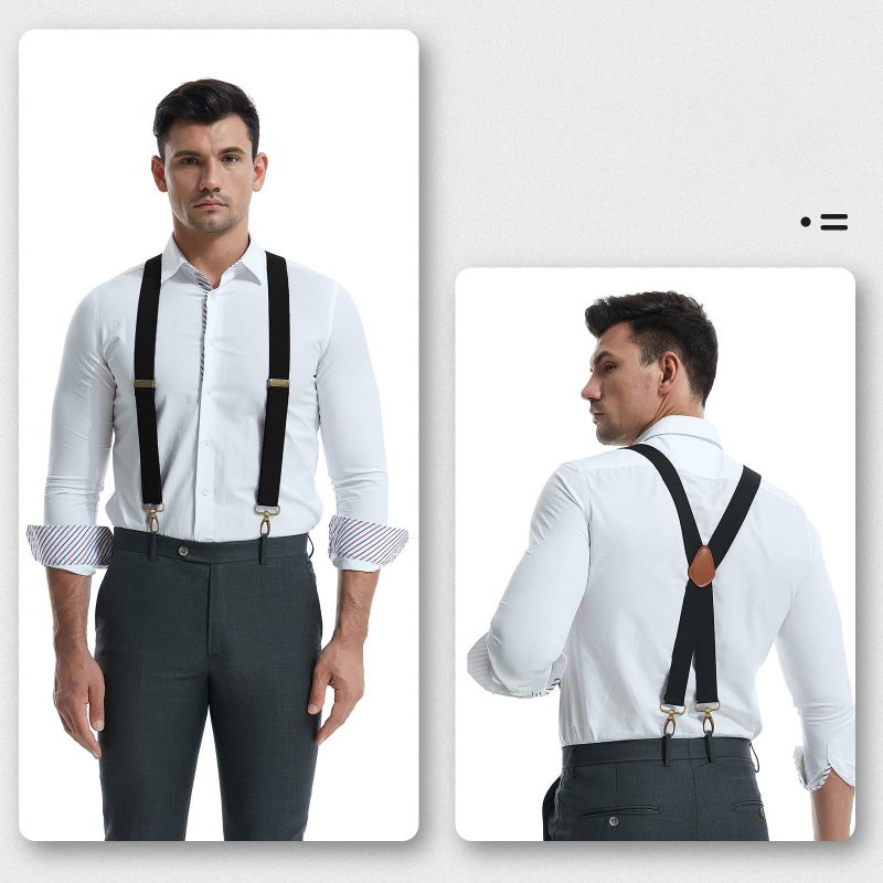 Tirantes cruzados para hombre con cierre de gancho.