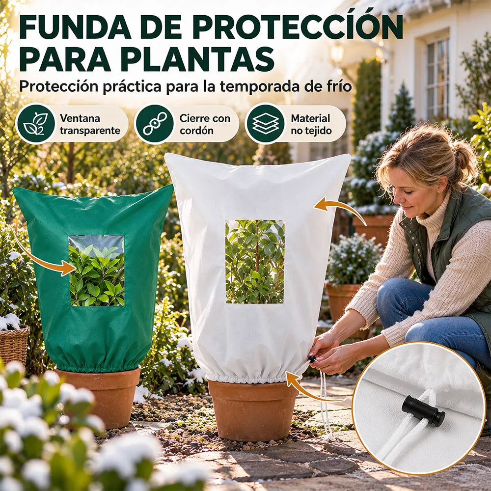⏳🔥¡50% DE DESCUENTO POR TIEMPO LIMITADO! ⏰IMPRESCINDIBLE PARA EL JARDÍN EN INVIERNO | Funda protectora contra heladas: cubierta transpirable y reutilizable para arbustos, macetas y árboles jóvenes.
