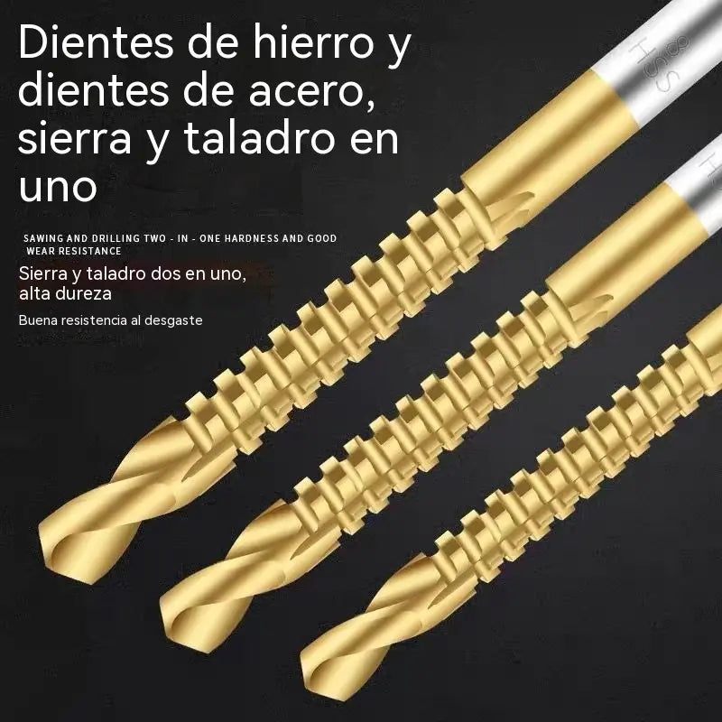 【Juego de 6 piezas】⚙️ Juego de brocas helicoidales: fabricadas en acero rápido, con recubrimiento de titanio y aptas para diversos materiales 🧰
