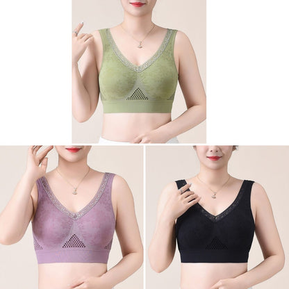 😍M-3XL【Paquete de 3】Nuevo sujetador deportivo para mujer, con sujeción integral, alta elasticidad, transpirable y cómodo.❤️【40-95 kg】