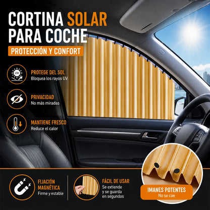 🔥【Juego de 4 piezas】 Cortina parasol con riel deslizante para ventana de coche y aislamiento térmico