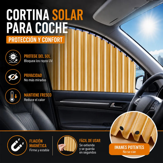 🔥【Juego de 4 piezas】 Cortina parasol con riel deslizante para ventana de coche y aislamiento térmico