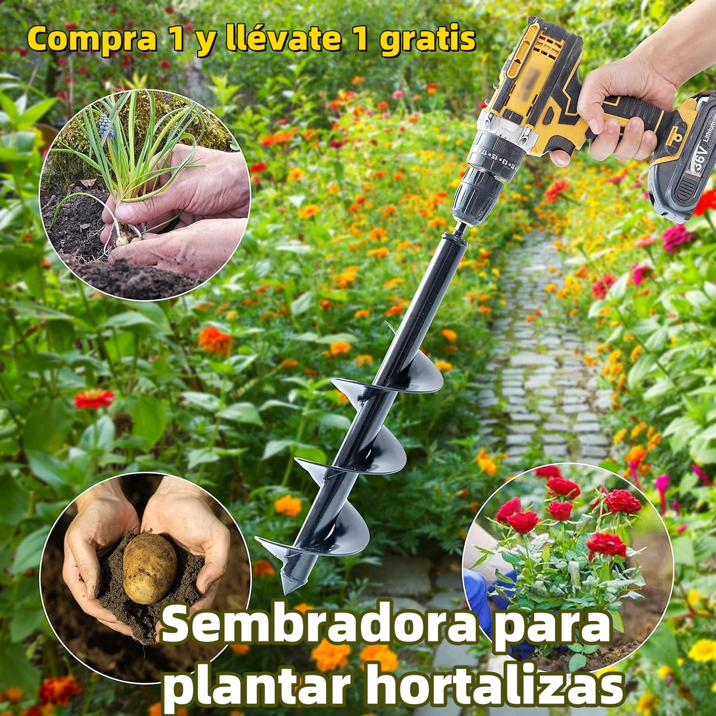 🌱 Herramientas de jardinería Azadas de jardín con eje en espiral