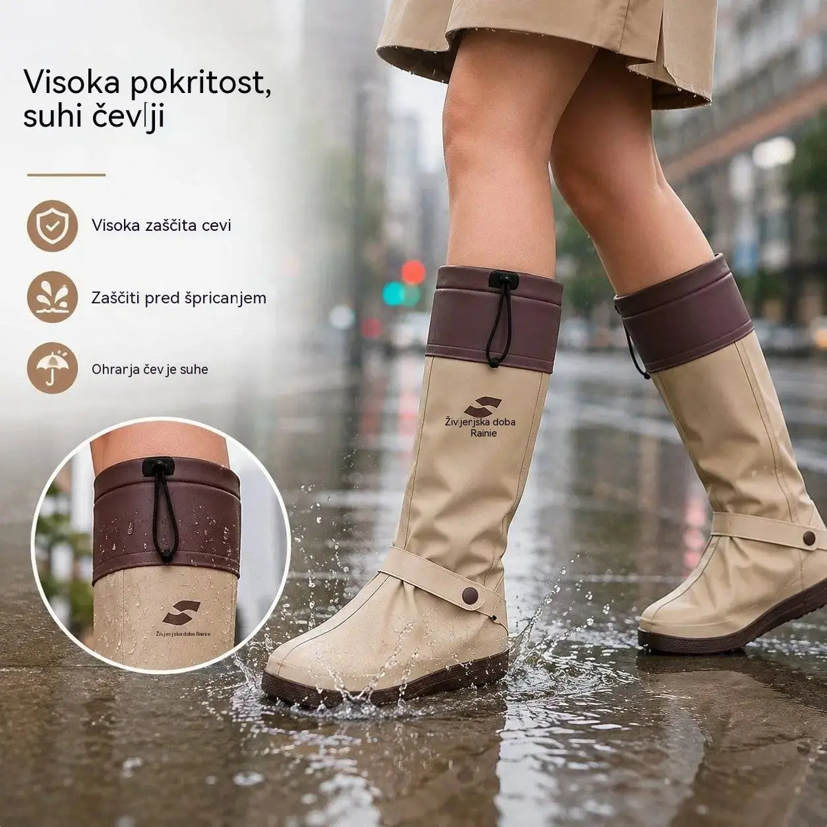 🔥🎁 Zložljive visoke vodoodporne prevleke za čevlje: protizdrsne in vodotesne