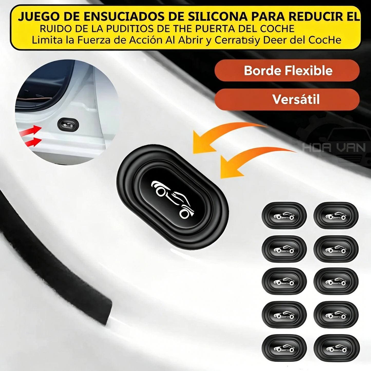 🔥🔥【20 pieza】Almohadillas universales amortiguadoras para puertas de coche, almohadillas elásticas de silicona anticolisión.