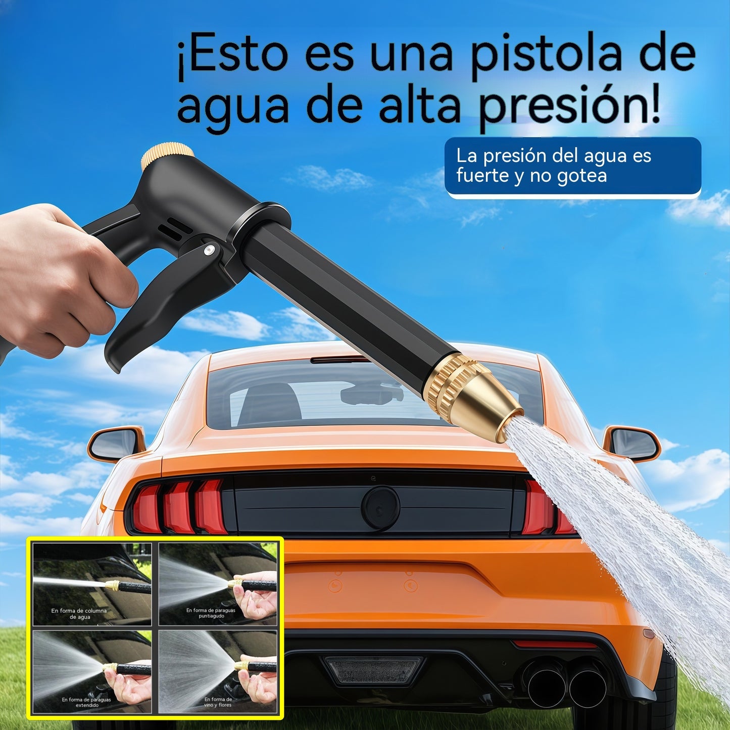 【Compra 1 y llévate 1 gratis】Nueva pistola de agua a alta presión con boquilla de cobre puro.