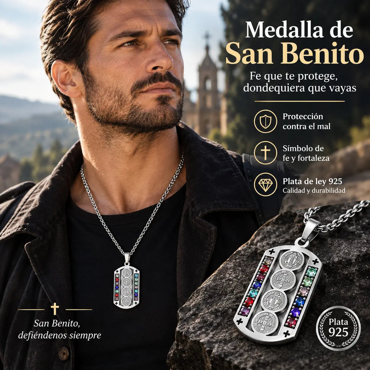 ⏰ Colgante protector para hombre
