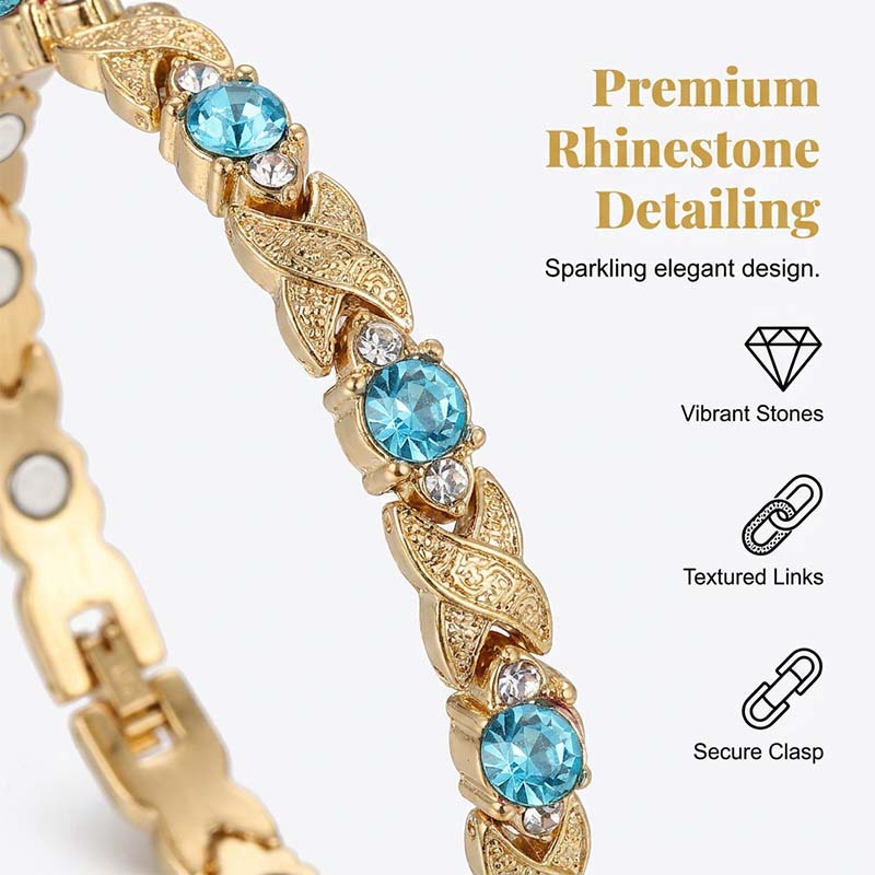 ✨🧲 Pulsera magnética con incrustaciones de diamantes: una opción saludable y elegante para usar las 24 horas. Ligera y ajustable, ¡el regalo perfecto para hombres y mujeres! 💎💖