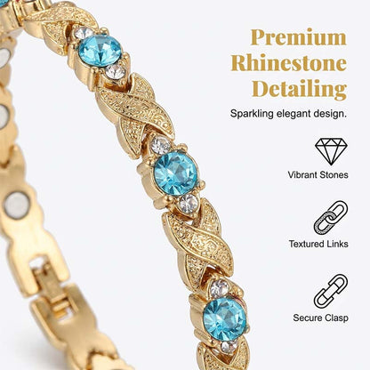 ✨🧲 Pulsera magnética con incrustaciones de diamantes: una opción saludable y elegante para usar las 24 horas. Ligera y ajustable, ¡el regalo perfecto para hombres y mujeres! 💎💖