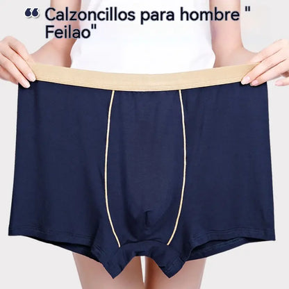 【4 piezas】【XL-9XL】Calzoncillos bóxer cómodos para hombre, de algodón puro, transpirables, elásticos y muy suaves.【45kg-150kg】