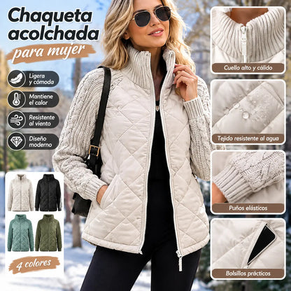 🔥 【S-3XL】Chaqueta acolchada de punto para mujer – ligera, cálida y perfecta para el invierno