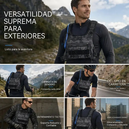 🥳🚴💨 ¡50% DE DESCUENTO! Chaleco de ciclismo con sistema de hidratación integrado: resistente, impermeable, con múltiples bolsillos y correas tácticas. Lleva agua y artículos esenciales con las manos libres: ¡perfecto para rutas largas! 🎒✨