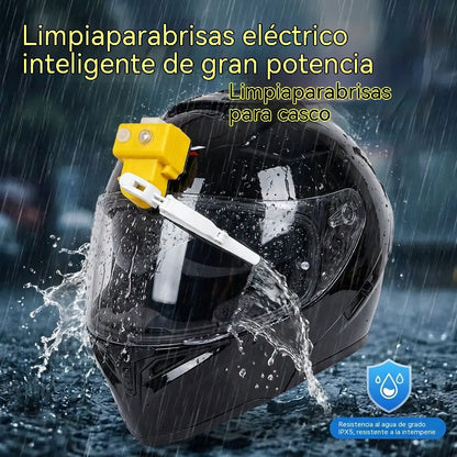 Limpiaparabrisas recargable y totalmente automático diseñado para cascos de motocicleta.