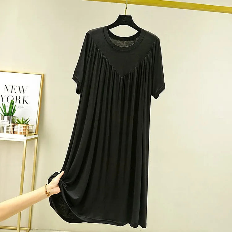 🔥💖【S-4XL】【40-180 kg】Vestido de pijama de manga corta, suave y cómodo.