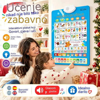🔊 Edukativni zidni poster koji govori | Glasovi slova (26/27 slova) | Luksuzni poklon-set za djecu 🎁