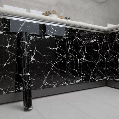 Papel pintado autoadhesivo imitación mármol: adhesivos de pared decorativos, impermeables y resistentes a la humedad, ideales para salones familiares.