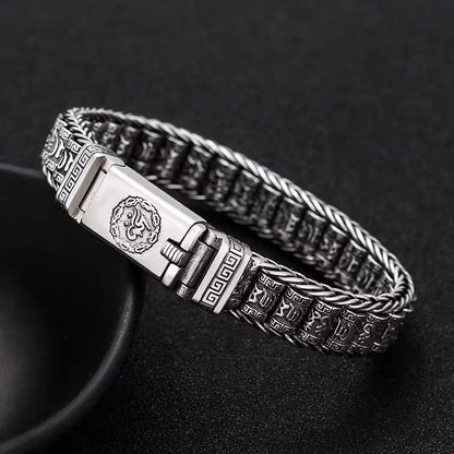🔥Pulsera de cuentas retorcidas de plata S925 para hombre