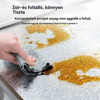 【40cm * 5m】🛡️ Levehető öntapadós alufólia – Zsírálló, hőálló és könnyen tisztítható