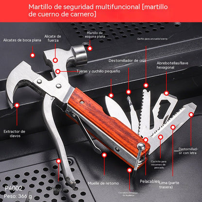 【16 en 1】Martillo de seguridad de emergencia multifuncional de alta dureza