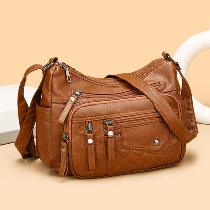 💥👜2026 Nuevo bolso de hombro de cuero suave retro para mujer de gran capacidad y moda