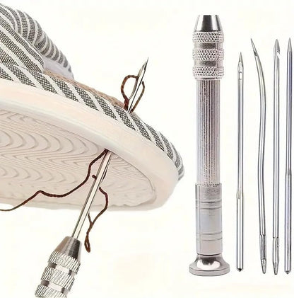 🧵【2 juegos】👞 Set de Agujas de Costura Intercambiables 5 en 1 – Kit Profesional para Reparación de Zapatos y Manualidades en Cuero 🛠️✨