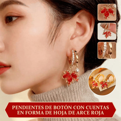 ✨🔥🔥Pendientes de hoja de arce roja sofisticados, elegantes, con estilo y versátiles.