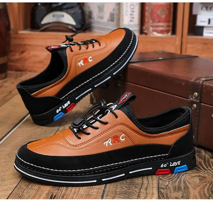 💯🔥【39-48】Los zapatos de negocios casuales para hombre están hechos de cuero impermeable y resistente a las manchas con una suela suave para un uso cómodo.