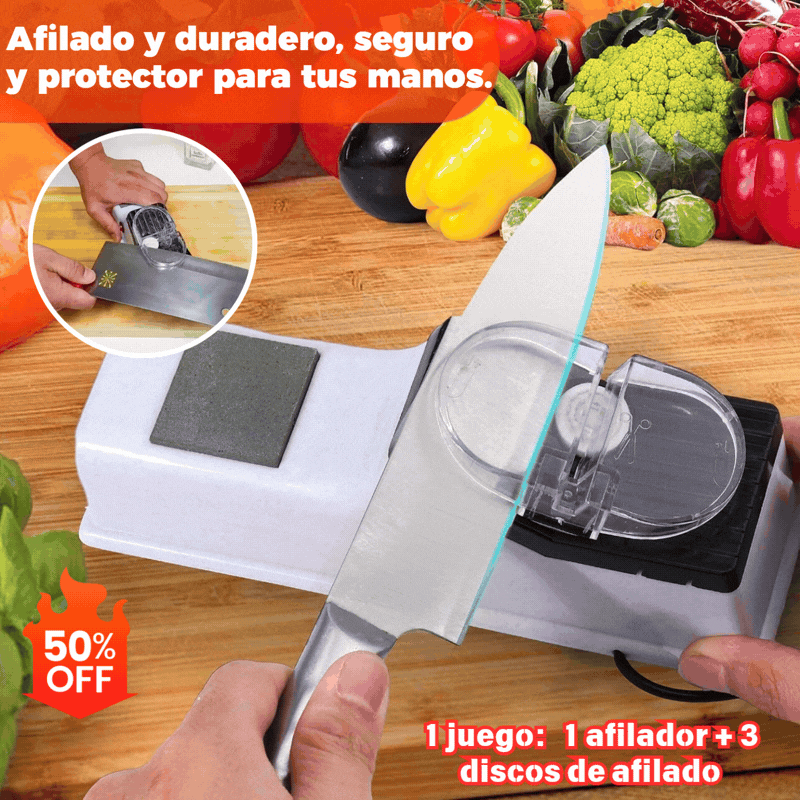 50%OFF🔥【1 afilador + 3 discos de afilado】Afilador de cuchillos eléctrico mejorado
