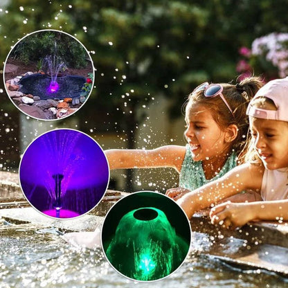 ⛲🌈Bomba de fuente con iluminación LED de colores, bomba de fuente EQB-600P de 8 W (adecuada para profundidades de agua inferiores a 30 cm)