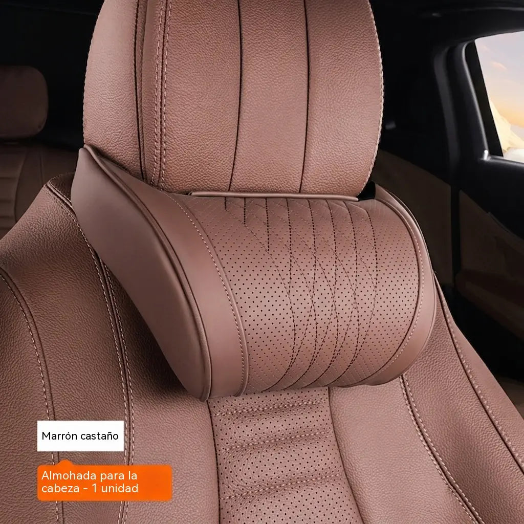 🚗💤 ¡Alivia la fatiga al conducir! Almohada universal de espuma viscoelástica para el cuello y el reposacabezas del coche, cojín ergonómico para viajes largos por carretera.