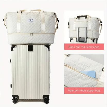 🔥Elegante bolsa de viaje de gran capacidad con diseño de separación para uso húmedo y seco, adecuada para yoga y fitness.