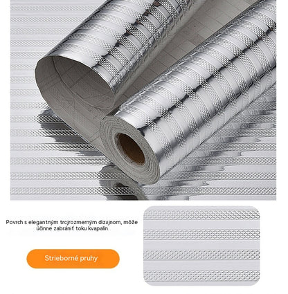 【40cm*5m】🛡️ Odnímateľná hliníková fólia s lepidlom – odolná voči mastnote, teplu a ľahko sa čistí