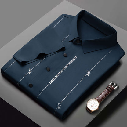 【M-4XL】Camisa de manga corta con alta elasticidad, sin arrugas y sin necesidad de planchar.