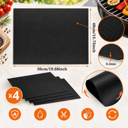 🔥🥩 Alfombrilla Antiadherente para Barbacoa | Protector Reutilizable de Alta Temperatura para BBQ, Parrilla y Horno