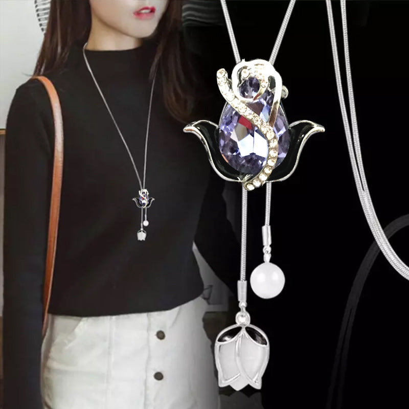 🔥⏰Oferta por tiempo limitado✨Cadena de suéter de tulipán versátil de nueva moda 2025
