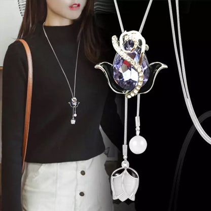 🔥⏰Oferta por tiempo limitado✨Cadena de suéter de tulipán versátil de nueva moda 2025