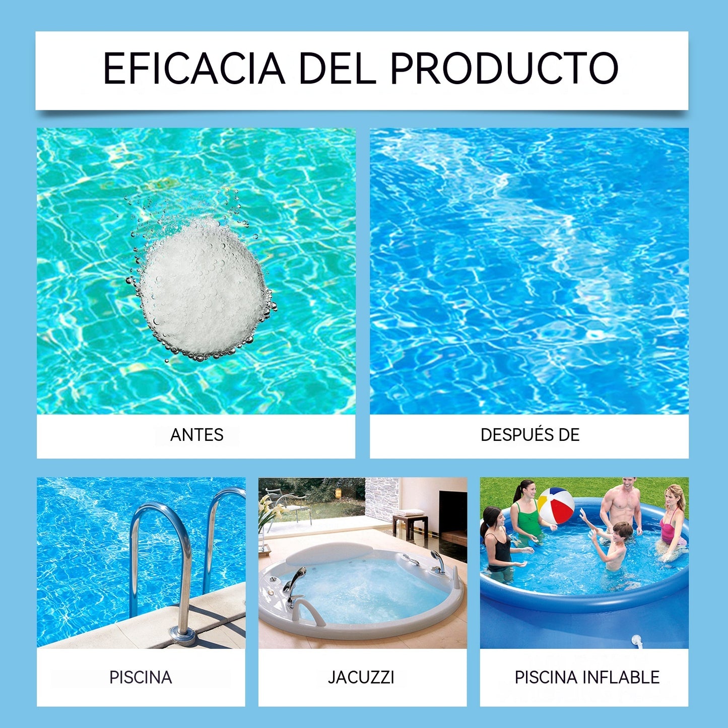🔥Compre 1 y obtenga 1 gratis（2 botella）Pastillas efervescentes para la limpieza de piscinas