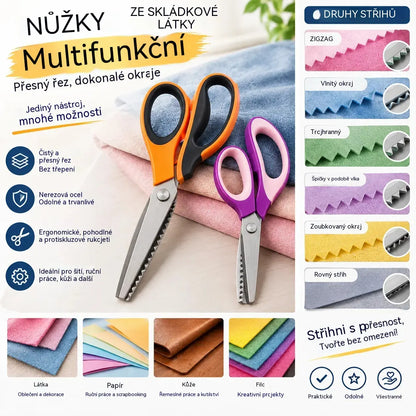 ✂️ Víceúčelové cikcakové nůžky – na látku, papír a tvoření 🧵