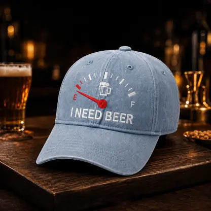 POSLEDNÝ DEŇ S 50% ZĽAVOU - Vyšívaná šiltovka „POTREBUJEM PIVO“ – Unisex pamätná šiltovka