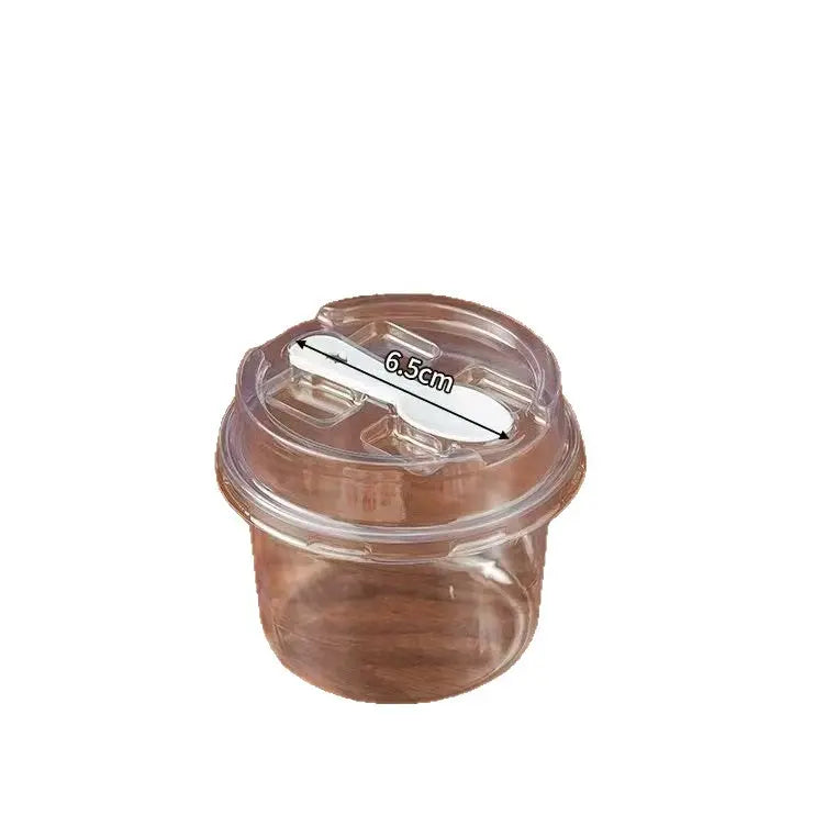 【50 piezas】Vaso desechable de doble pared para leche con tapa, tazón para postre de yogur, gelatina o mousse.