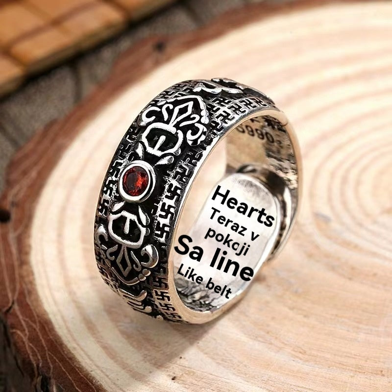 🔥💖Anillo de plata 999, estilo retro unisex con amuleto de la suerte Pixiu, fuerte y de moda.