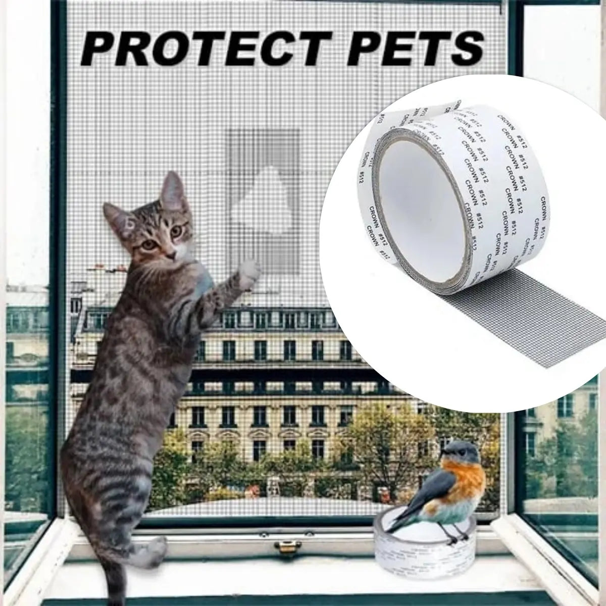 （0.5*2m）🛠️【5 piezas】✨ Cinta Reparadora para Mosquitera Invisible y Resistente al Agua