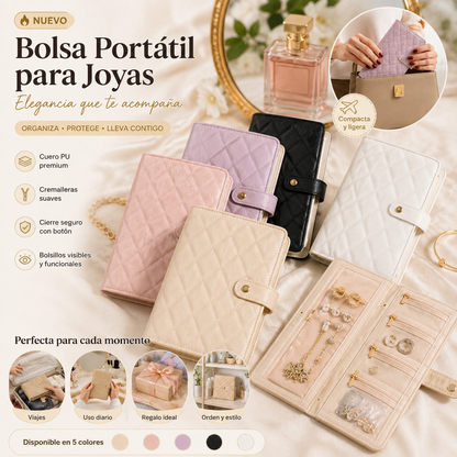 🔥Elegante bolsa portátil para guardar joyas con estampado a cuadros